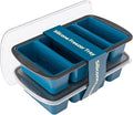 GORCI Silicone Freezer Tray With Lid, 8 Large 1 Cup Soup Freezer Molds, Soup Freezer Container for Meal Prepping, Large Ice Cube Tray， Perfect for Storing Leftovers, Sauces, Lasagna, 2-Pack