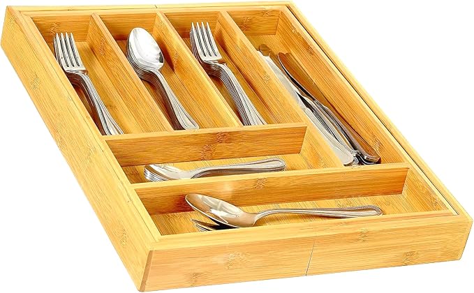 Home-it Expandable Cutlery Drawer - made for Utensil Organizer - Flatware Dividers Kitchen Holder