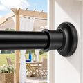 Outdoor Tension Rods No Drilling Curtain Patio Shower Bathroom Curtain Rod Windows Heavy Duty 40-100 Inch Black Adjustable 1.1 Inch Diameter Thick Spring No Rust