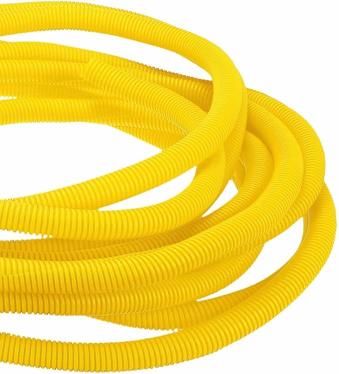 DMiotech 50ft Wire Loom Split Tubing 1 Inch(25.4mm) ID, Cord Protectors from Pet Flexible Conduit Cable Management for Office Home Garden, Yellow