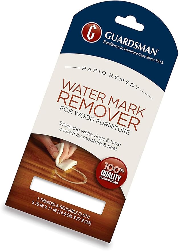 Guardsman Reusable Water Mark Remover Cloth | Wood Cleaner for White Rings & Haze Caused By Moisture and Heat, 1 Count