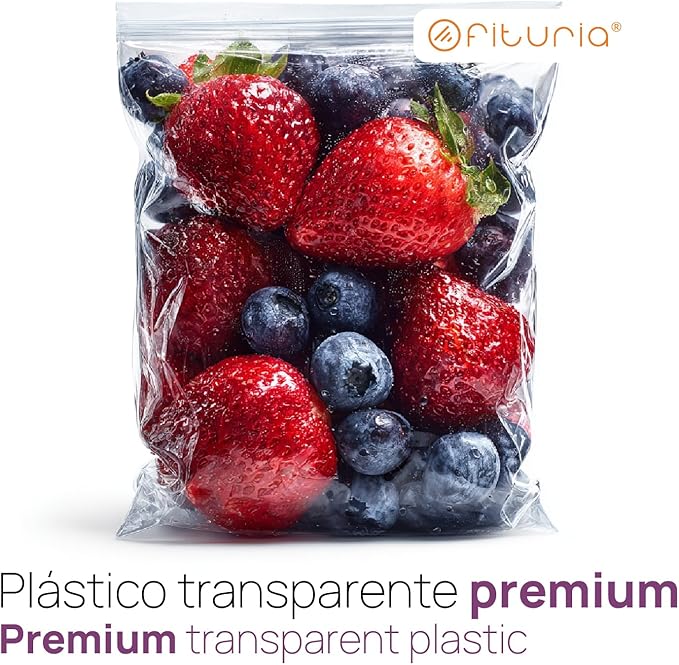Ofituria Transparent Zip Bags 120 x 180 mm with Airtight Seal, Zip Bags for Food, Snacks, Freezing as well as Kitchen and Travel Organisation - Ofituria (300 Bags)