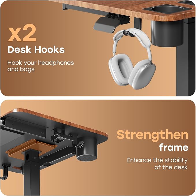 Small Mobile Standing Desk with Drawer, 23.6" x 19.7" Top | Height Adjustable Portable Laptop Desk with Wheels & Cup Holder, Sit Stand Computer Workstation for Compact Space, Dark Wood