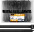 ALBO Zip Ties Black 6 Inch 1000 Pack 40 lb, Long Plastic Cable Ties Thick 0.14 Inch Tie Wraps Heavy Duty UV Resistant Nylon Wire Ties for Indoor and Outdoor