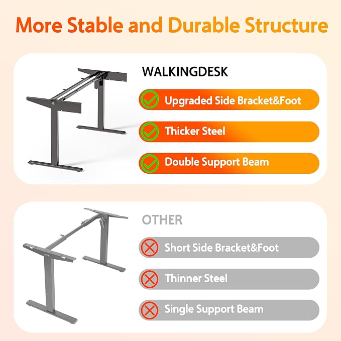 WALKINGDESK 63x24 Inches Electric Standing Desk with Keyboard Tray, Height Adjustable Stand up Desk with 2 Drawers, Ergonomic Sit to Stand Desk with Storage Monitor Stand, Computer Table, Rustic Brown