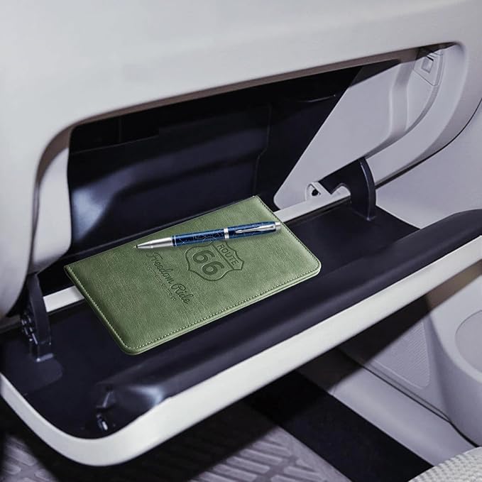CoBak Car Registration and Insurance Holder | Vehicle Glove Box Organizer, Auto Truck Compartment Document Case with Magnetic Closure for Insurance & Driver License