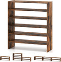 COSTWAY 6-Tier Shoe Rack, Extra Wide Shoe Shelf Organizer with Stackable Design, 31" Freestanding Adjustable Storage Shoe Stand for Small Space Entryway Hallway Closet (1,Rustic Brown)
