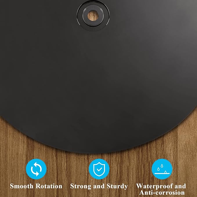 Jersvims 8 Inch Acrylic Turntable Platter, Black, 2Pcs | Round Rotating Plate, For Kitchen Pantry Cabinet Desk, Turntable Organizer, Spice Cake Cookie Decorating