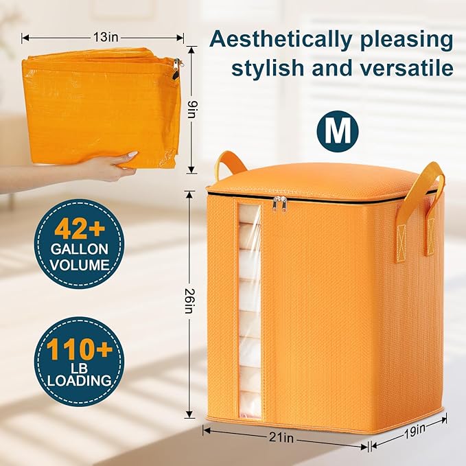 Moving Bags Heavy Duty Extra Large 4-Pack, 2 Sizes Durable Heavy-Duty Storage Bags – Alternative to Moving Boxes, Plastic Storage Bins, Mattress Bags for Moving & College Essentials.2 Medium & 2 Large