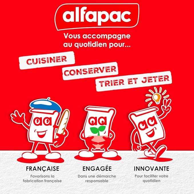 alfapac - Unisex Double Zip Freezer Bags - Airtight & Reusable - Made in France - Certified Origin France Guarantee - Protectors & Preservatives - 15 x 1L & 15 x 3L
