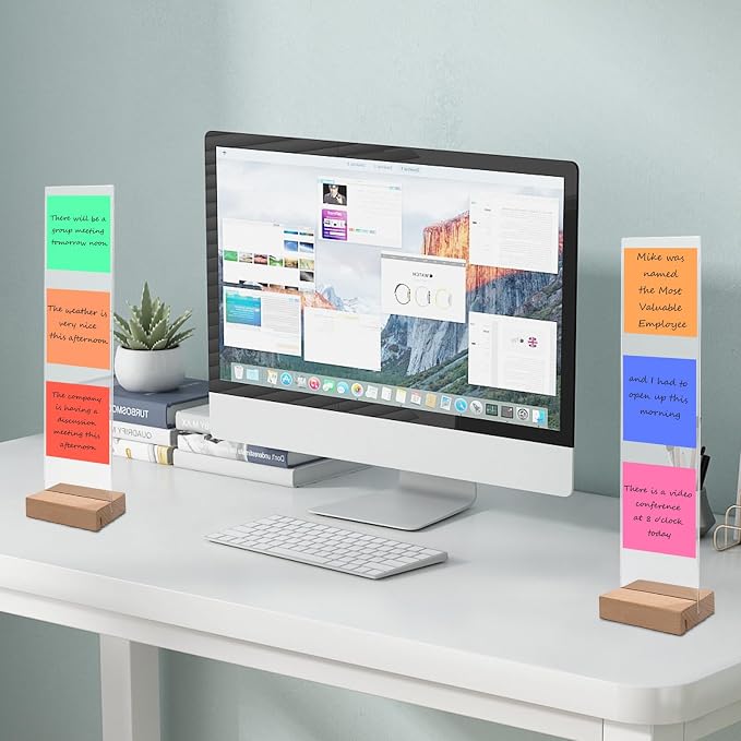Monitor Memo Board with Removable Design – Portable Sticky Note Holder for Computer Monitors, Monitor Sticky Note Board Office Desk Accessories, No Screen Damage, Fits Any Laptop and Desktop