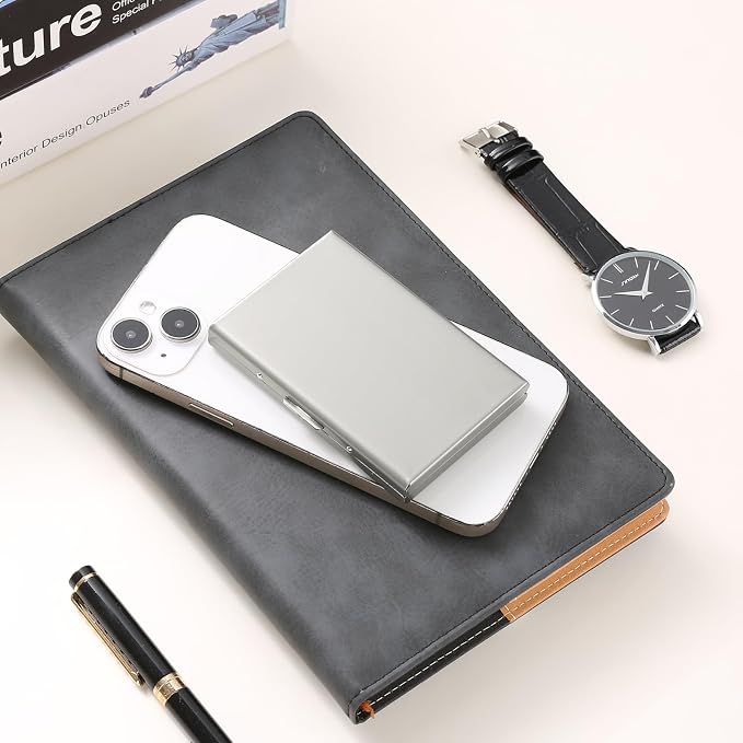 Stainless Steel Credit Card Wallet RFID Blocking Metal Case Pocket Business Card Holder for Women and Men