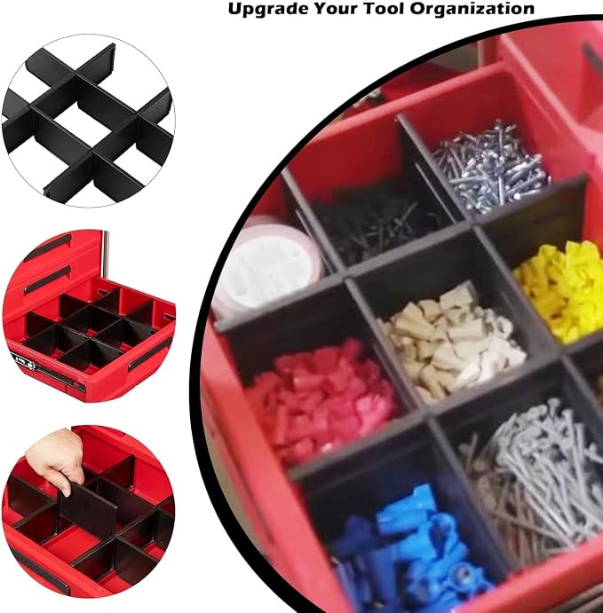 48-22-8473 For Milwau-kee Packout Dividers | Packout 3 Drawer Dividers Tool Box (Black-3 Pack)