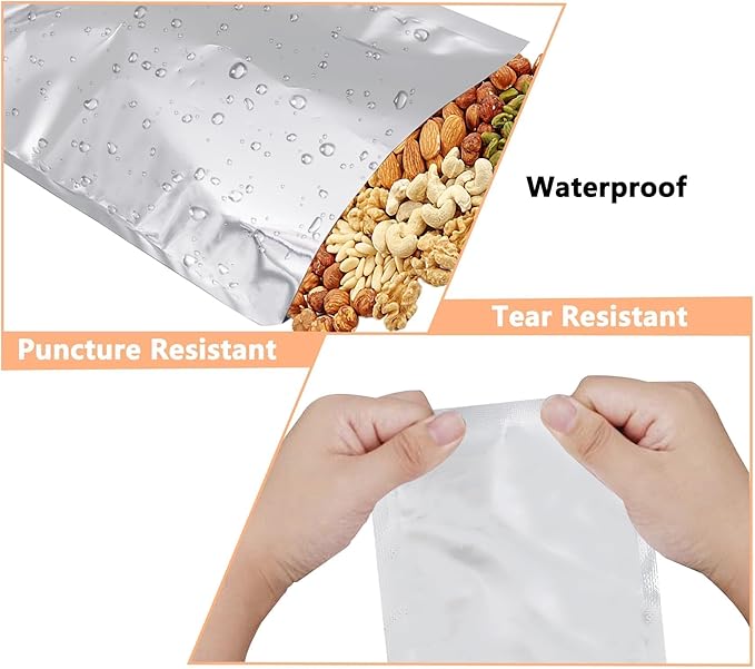 Heat Sealable Mylar Food Storage Bag,ULIFESTAR 5.5Mil Thicker Food Storage Pouches Oxygen Absorbers Vacuum Seal Airtight Packaging for Coffee Beans, Tea, Grains, etc(22 * 30cm/8.66 * 11.81'')