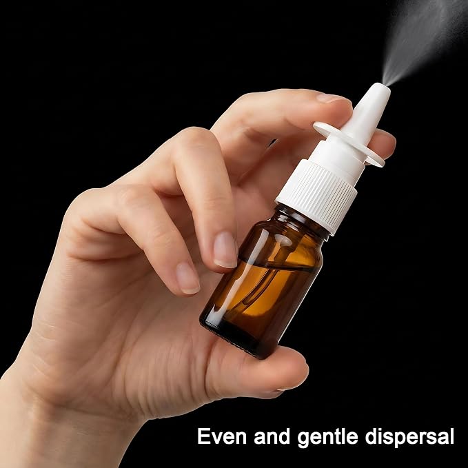 6 Pack 10ml Glass Nasal Spray Bottles Mist Sprayer, Travel Sized Empty Refillable Sprayers Nasal Cleanser, With Funnels (10ml (6pcs))