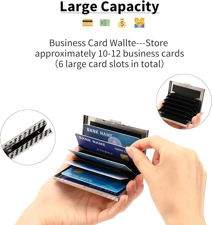 RFID Stainless Steel Credit Card Wallet Slim Metal Business Card Holder for Women Men