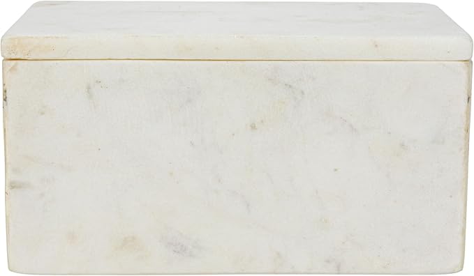 Bloomingville Marble Box Storage Container with Lid, White