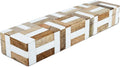 Handicrafts Home White Decorative Storage Box with Lid Wood Entryway Organizer Key Holder Box Console Table Storage for Hallway – Resin Inlay Marquet Chase Collection - 10x2.5x1.5