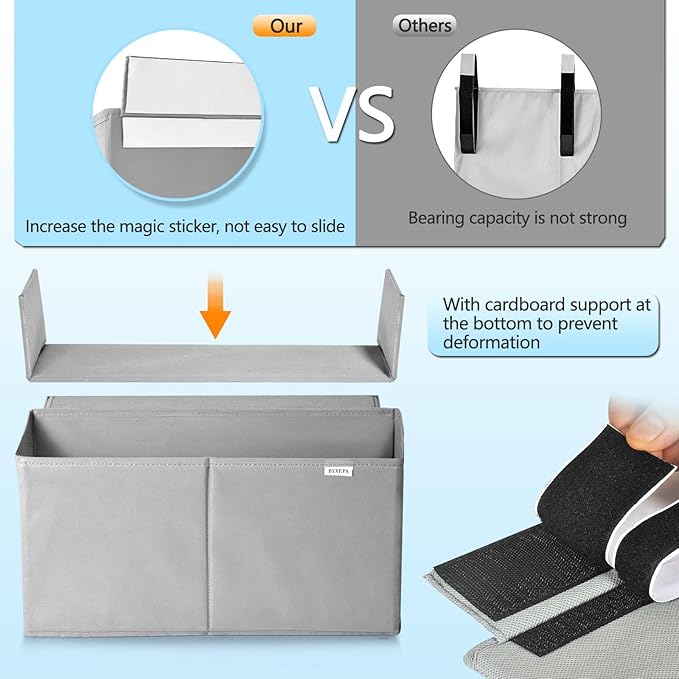 Desk Storage Bag, Table Storage Organizer For Computer, Gaming Desk, Dorm, Study Work Table (Grey)