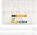 ALBO Zip Ties White 6 Inch 1000 Pack 40 lb, Long Plastic Cable Ties Thick 0.14 Inch Tie Wraps Heavy Duty UV Resistant Nylon Wire Ties for Indoor and Outdoor