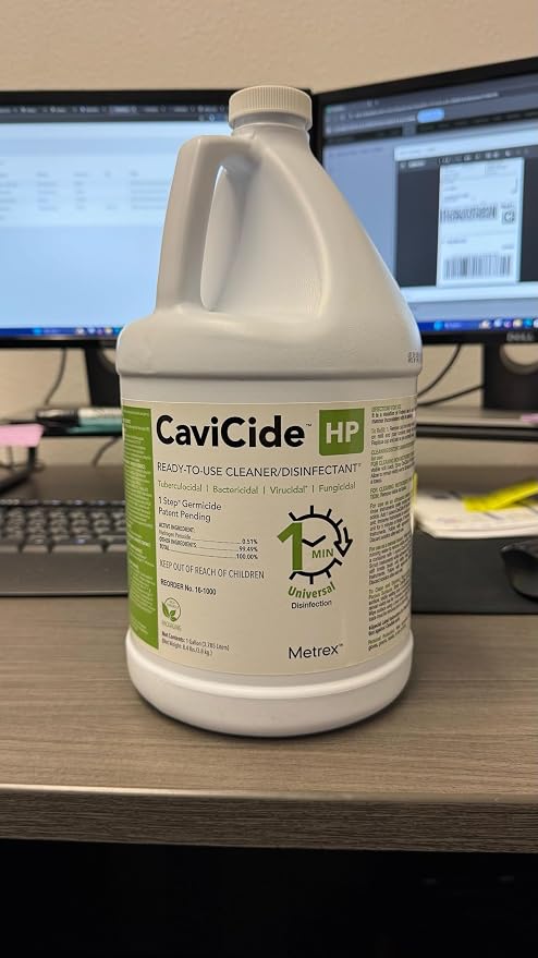 Metrex CaviCide HP Hydrogen Peroxide Disinfectant Cleaner – Kills Norovirus, MRSA, TB & Flu in 1 Minute – EPA-Registered Hospital-Grade for Medical, Dental & Vet – 1 Gallon, Pack of 4 (Case)