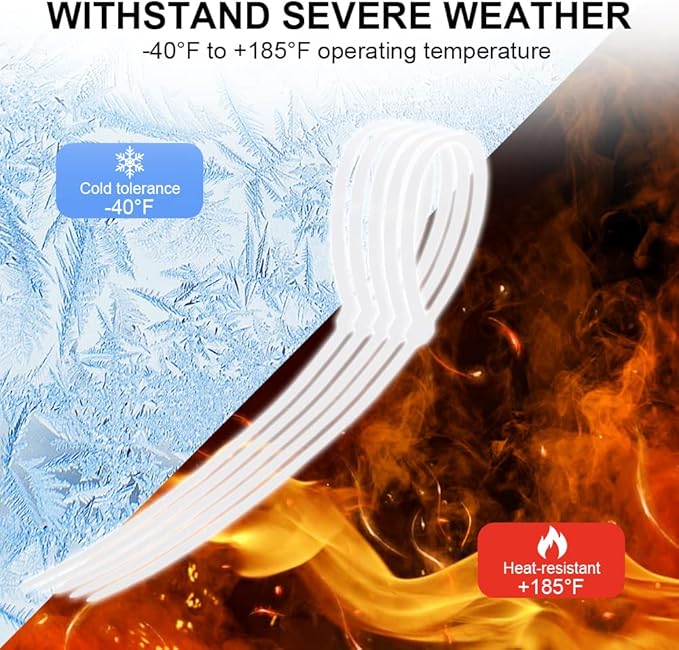 White Zip Ties 8 inch, 1000 Pack, 40lbs, Cable Ties, Zipties Clear, Boacua | 1000-Pack Versatile Ties: 8" clear cable ties, 40lbs tensile strength. Ideal for organizing cables, home & garden