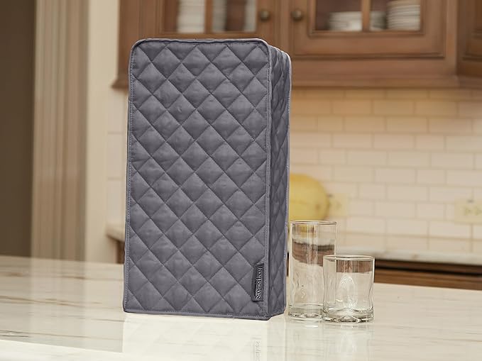 Covermates Keepsakes Blender Cover – Quilted Appliance Protector for Food Processors – Dust & Stain Resistant, Washable Slip‑On Design for Countertop Storage, Slate