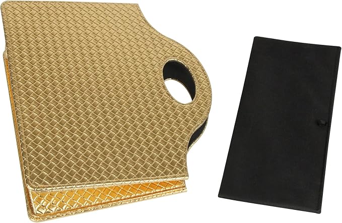HofferRuffer Magazine Basket Holder, Foldable Magazine Rack, Document File Holder Organizer, File Folder, Newspaper Storage Bin Organizer for Home or Office (Gold)