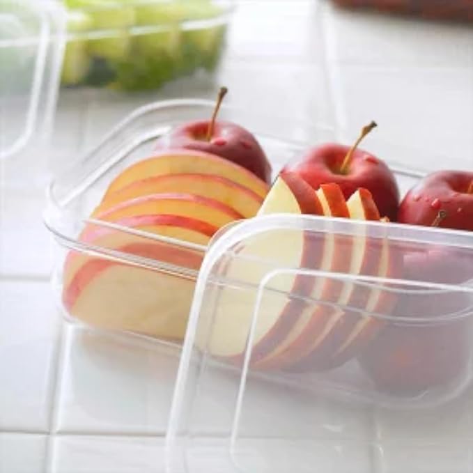 Lustroware Airtight Food Storage Container Set of 3, Micro Clear BPA Free Shatterproof Canister with Lid, Dishwasher Microwave Safe, Fridge Pantry Refrigerator Organizer, Made in Japan (1.0 qt, 32oz)