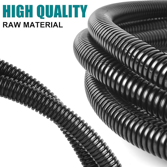 ALLWIN 1/4 inch Split Wire Loom Tubing Wire Conduit - 30 ft Cord Protector Electric Wires Covers, Automotive Wire Flexible Conduit, Plastic Wire Cover (1/4/''-30ft)