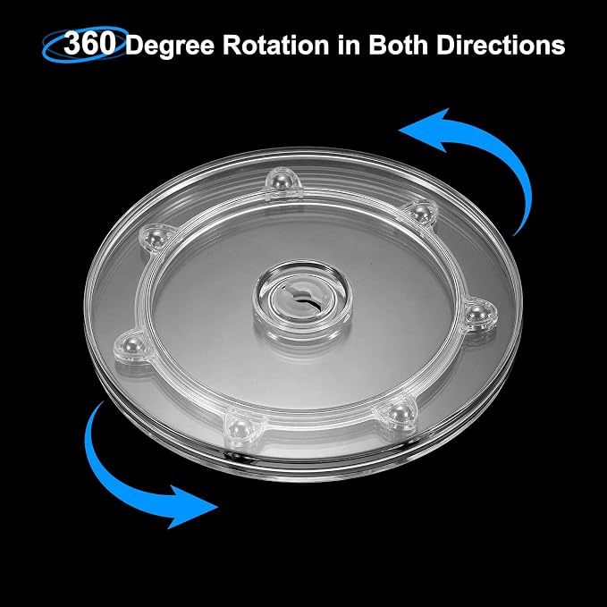 uxcell 2Pcs Acrylic Lazy Susan Turntable, 6 Inch Clear Turntable Organizer Ball Bearing 360 Degree Rotating Tray for Spice Rack Table Cake Kitchen Pantry Decorating Bathrooms