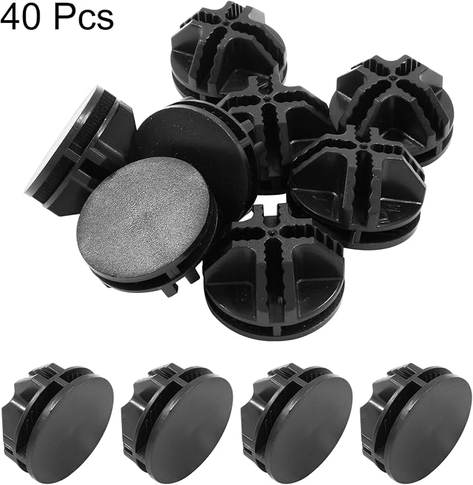 40 Pcs Wire Cube Connectors for Modular Storage Shelving (Black) | Durable ABS Plastic, 8-Slot Multi-Directional Design, Fits 3.5mm Panels, Reusable Connectors, for Wire Cube Shelving