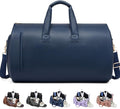 Convertible Garment Bag, Carry on Garment Duffel Bag with Shoulder Strap, Men's Women's Travel Clothing Bag with Shoe Compartment, 2-in-1 Hanging Suitcase Suit Business Travel Bag (Blue)