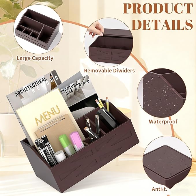 Large Mail Organizer Countertop,Farmhouse Desk and Kitchen Countertop Storage, Letter Sorter, Desk Mail Organizer and Bill Organizer, Desktop File and Paper Holder