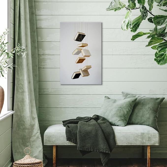 Minimalist Book Art Aesthetic Poster Canvas Wall Art Decoration Living Room Home Decor Bedroom Decoration Poster Framed12x18inch