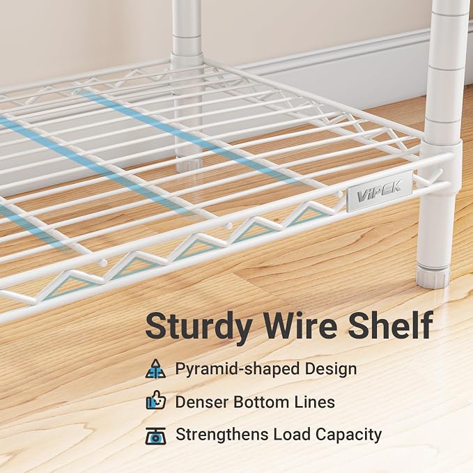 VIPEK V5C Medium Covered Clothes Rack Heavy Duty Portable Closet Wardrobe, Freestanding White Clothing Rack with Black Upgraded Polyester Cover, Adjustable Custom, 56.7" Lx15.7 Wx76.4 H