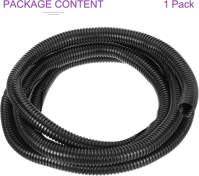 DMiotech 10ft Wire Loom Split Tubing 3/4 Inch(19 Mm) ID, Cord Protectors from Pet Flexible Conduit Cable Management for Office, Home, Garden, Black