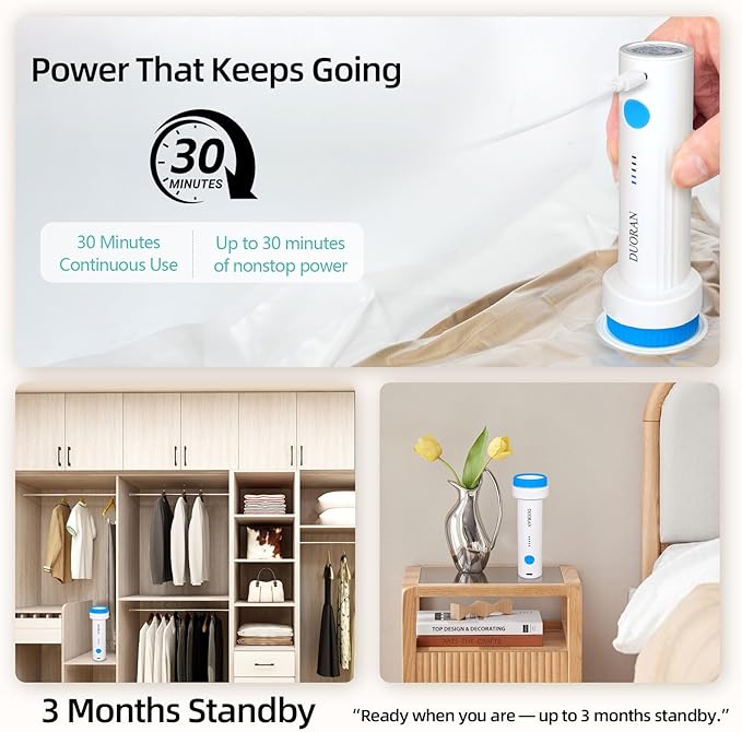 Hanging Vacuum Storage Bags with Electric Pump – 6 Pack (3 Long, 3 Short) Hanging Vacuum Seal Bags for Clothing, Closet Organizer Space Saver for Suits, Jackets & Coats