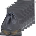 5 Pack Shoe Bags for Travel, Drawstring Bag for Men Women, Shoe Storage, Travel Essentials, Organization Accessories (5, Grey)