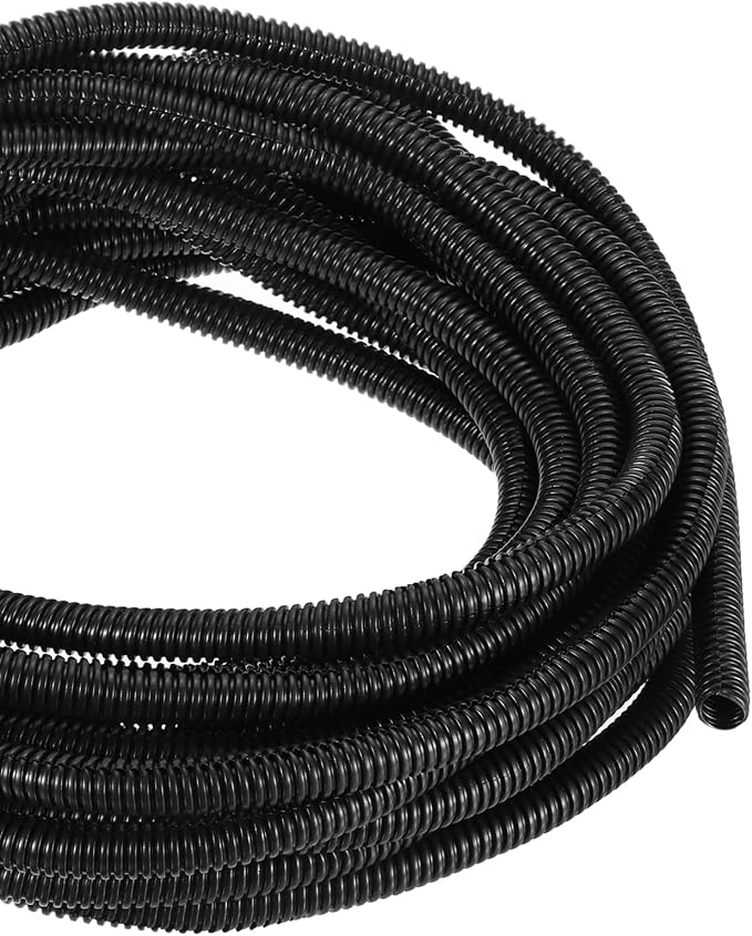 DMiotech 46ft Wire Loom Split Tubing 1/2 Inch(12.7 Mm) ID, Cord Protectors from Pet Flexible Conduit Cable Management for Office, Home, Garden, Black