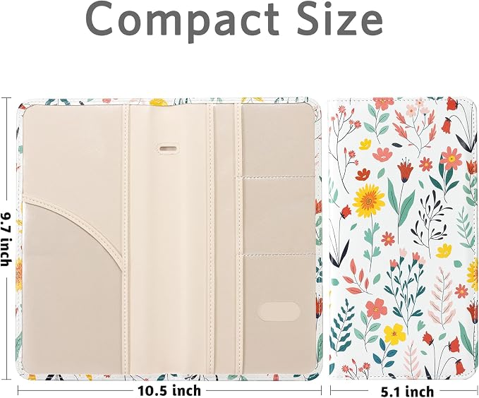 CoBak Car Registration and Insurance Holder | Vehicle Glove Box Organizer, Auto Truck Compartment Document Case with Magnetic Closure for Insurance & Driver License