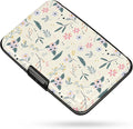 Credit Card Holder RFID Aluminum card case Flowers mini Wallet Women Men | ABS Business ID Case,Hard Case Large Capacity 6 Slots, Waterproof Durable ，Secure Closure Slim Small Credit Card Protector