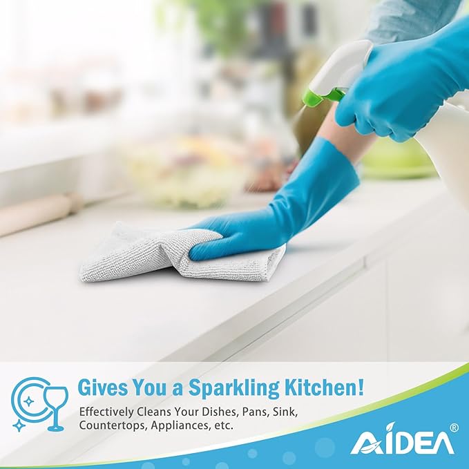 AIDEA Microfiber Cleaning Cloth White-50PK, Soft Microfiber Towels for Cars, Absorbent Cleaning Rags, Lint-Free Streak-Free Wash Cloths for House, Kitchen, Window,11.5"×11.5"