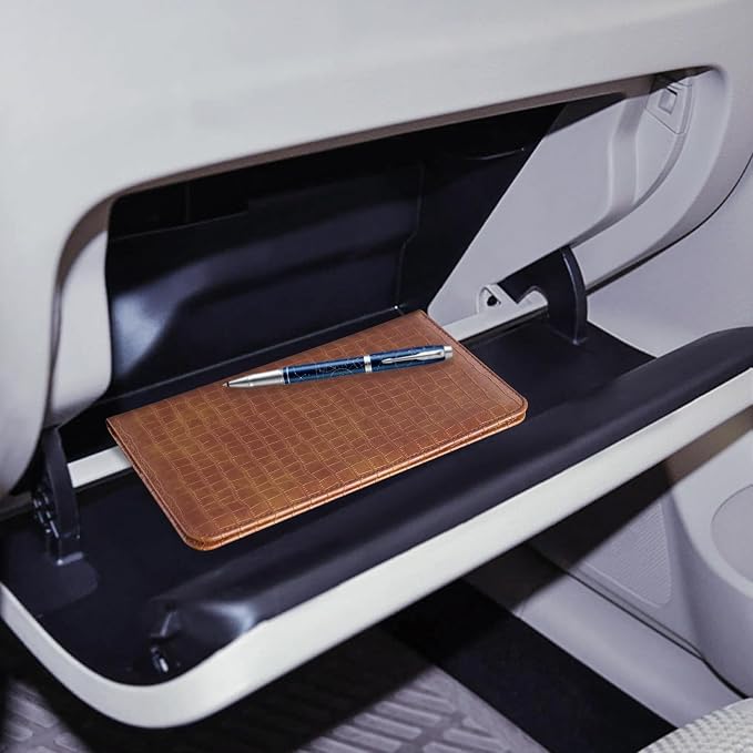 CoBak Car Registration and Insurance Holder | Vehicle Glove Box Organizer, Auto Truck Compartment Document Case with Magnetic Closure for Insurance & Driver License