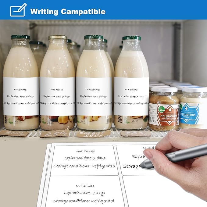 BESTEASY Sticker Labels Compatible Laser/Ink Jet Shipping Labels (8000 Sheets, 6 up-3-1/3 x 4")