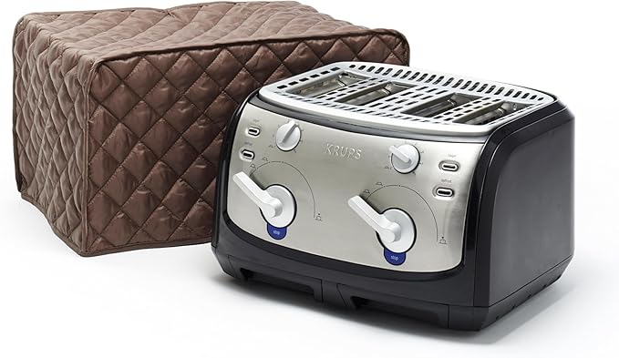 Covermates Keepsakes Toaster Cover – Quilted Appliance Protector for Coutertop Bread Ovens – Dust & Stain Resistant, Washable Slip‑On Design for Countertop Storage, Bronze