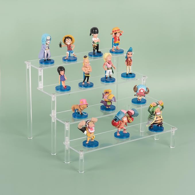 Acrylic Stands for Display,4 Tier Clear Cupcakes Perfumes Figurines Display Stand Risers Shelf for Decoration and Organizer