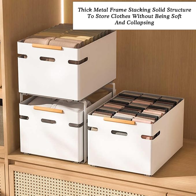 Pull Out Storage Basket,bedroom Closet Storage Racks,2-tier Stackable Storage Bins,20kg Weight Capacity,for Kitchen Bathroom Cabinets(Black,43x32x25.5cm)