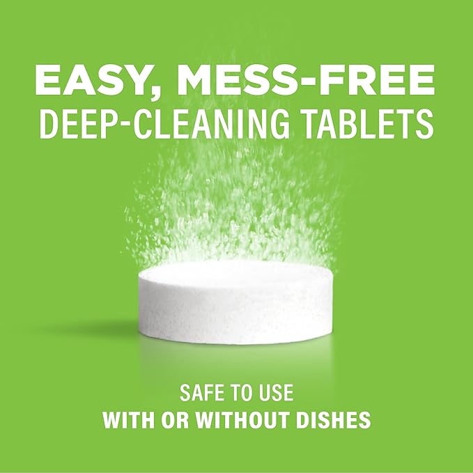 Affresh Dishwasher Cleaner, Helps Power Away Odor Causing Bacteria, Limescale, Mineral Deposits & Grime Inside Pump, Tub & Hoses, 12 Tablets, 1 Year Supply