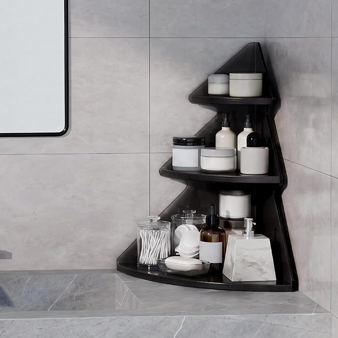 Bathroom Counter Organizer,Bathroom Organizers and Storage,Vanity Organizer | 3 Tier Corner Bathroom Counter,Bathroom Sink Organizer,Makeup Organizer,Bathroom Countertop Organizer,Perfume Organizer